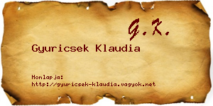 Gyuricsek Klaudia névjegykártya
