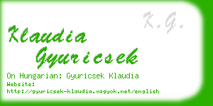 klaudia gyuricsek business card